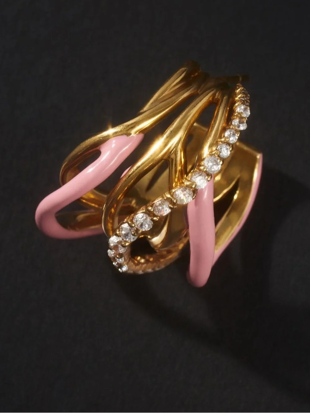 Joanna Laura Constantine Enamel Wave Chain Hoop Earrings